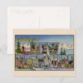 ニューハンプシャー州からの大きな文字のグリーティングカード ポストカード (正面/裏面)