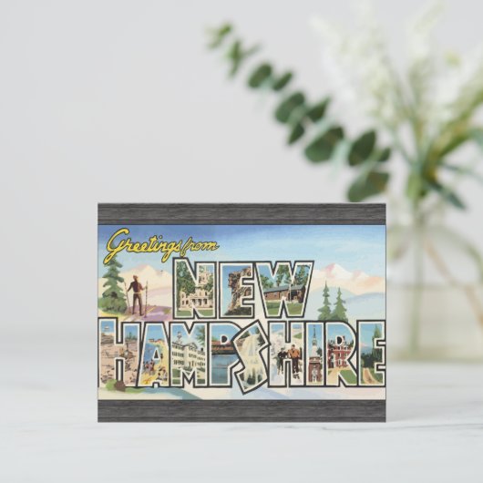 ニューハンプシャー州からの挨拶ヴィンテージ ポストカード (スタンド正面)