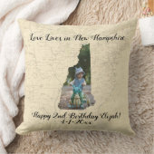 ニューハンプシャー州に住む古い地図州写真 クッション (ブランケット)