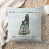 ニューハンプシャー州に住む州の形をした写真 クッション (ブランケット)