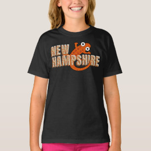 ニューハンプシャー州のシンボル レッドスポッテッドニューサーのダークデザイン Tシャツ