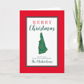 ニューハンプシャー州のメリークリスマス カード (正面)
