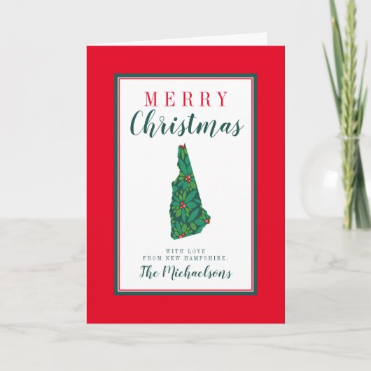 ニューハンプシャー州のメリークリスマス カード (正面)