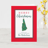 ニューハンプシャー州のメリークリスマス カード (黄色い花)