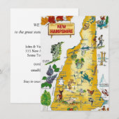 ニューハンプシャー州の地図の移動中のお知らせ (正面/裏面)