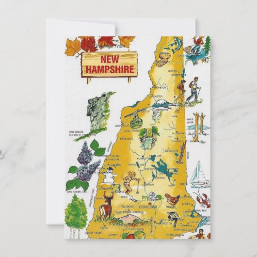 ニューハンプシャー州の地図の移動中のお知らせ (正面)