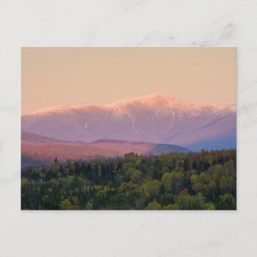 ニューハンプシャー州の夕暮れとワシントン山 ポストカード (正面)