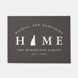 ニューハンプシャー州の白灰色の地図マット。 ドアマット