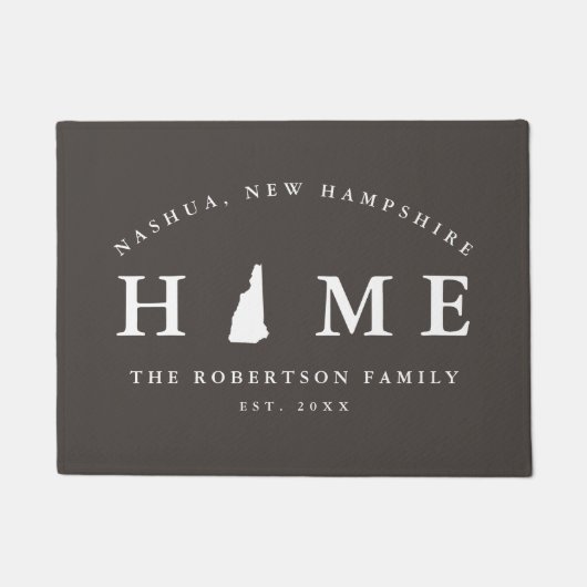 ニューハンプシャー州の白灰色の地図マット。 ドアマット (正面)