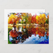 ニューハンプシャー州の秋の池のはがき ポストカード (正面/裏面)