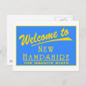 ニューハンプシャー州へようこそ - アメリカ道路標識 ポストカード (正面/裏面)