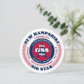 ニューハンプシャー州サーキュラータイポグラフィフラットカード (スタンド正面)