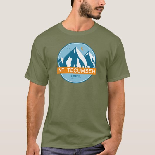 ニューハンプシャー州テカムセ山の星と月 Tシャツ (正面)