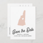 ニューハンプシャー州デスティネーションウェディング任意の色 案内ポストカード (正面/裏面)