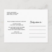 ニューハンプシャー州デスティネーションウェディング任意の色 案内ポストカード (裏面)