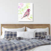 ニューハンプシャー州バード&フラワー キャンバスプリント (インサイチュ (寝室))