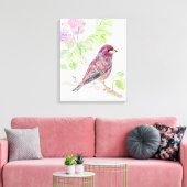 ニューハンプシャー州バード&フラワー キャンバスプリント (インサイチュ (リビング))