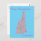 ニューハンプシャー州フラワーコラージュマップ ポストカード (正面/裏面)