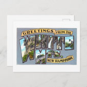 ニューハンプシャー州ホワイトマウンテンズからの挨拶 ポストカード (正面/裏面)