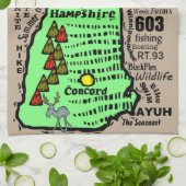 ニューハンプシャー州マップ キッチンタオル (折り畳み)