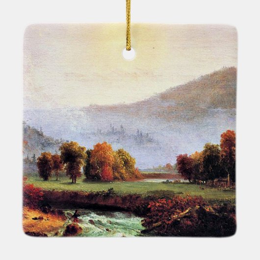 ニューハンプシャー州モーニングミストライジング セラミックオーナメント (裏面)