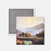 ニューハンプシャー州モーニングミストライジング マグネット (正面/裏面)