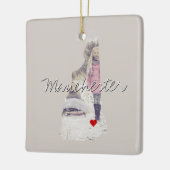 ニューハンプシャー州写真のインサートと町の名前 セラミックオーナメント (左)