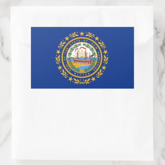 ニューハンプシャー州旗のステッカー 長方形シール (バッグ)