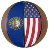 ニューハンプシャー州旗を持つフルサイズバスケットボール バスケットボール (縦)