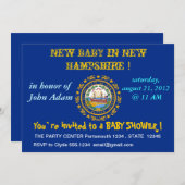 ニューハンプシャー州旗を持つベビーシャワー招待状 招待状 (正面/裏面)