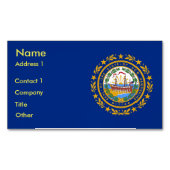 ニューハンプシャー州旗を持つ名刺マグネット マグネット名刺 (正面)