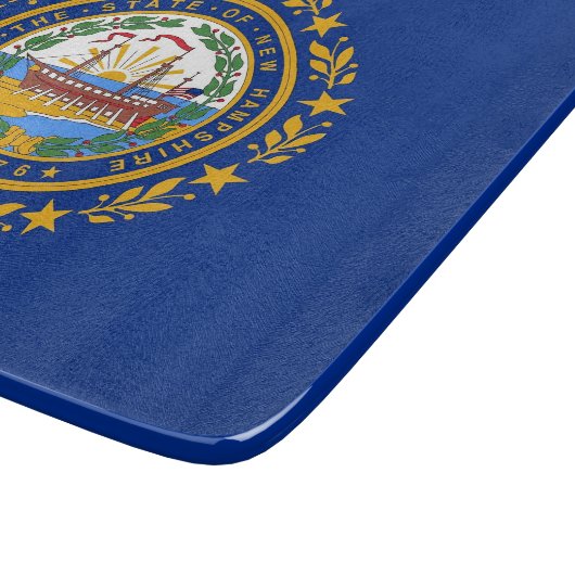 ニューハンプシャー州旗を持つ小さなガラスの切断ボード カッティングボード (角)