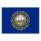 ニューハンプシャー州旗を持つ愛国的なテーブルカード テーブルナンバー (正面)