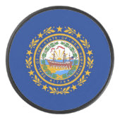 ニューハンプシャー州旗を持つ愛国的なホッケーパック アイスホッケーパック (正面)