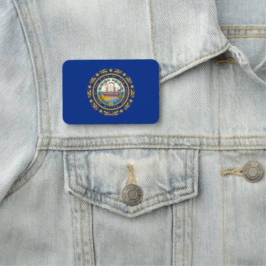 ニューハンプシャー州旗を持つ愛国的な名前タグ 名札 (インサイチュ)