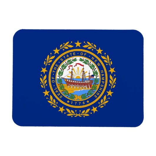 ニューハンプシャー州旗を持つ愛国的な柔軟な磁石 マグネット (横)