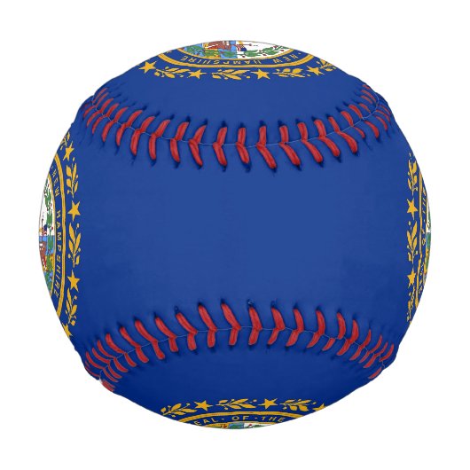 ニューハンプシャー州旗を持つ愛国野球 野球ボール (裏面)