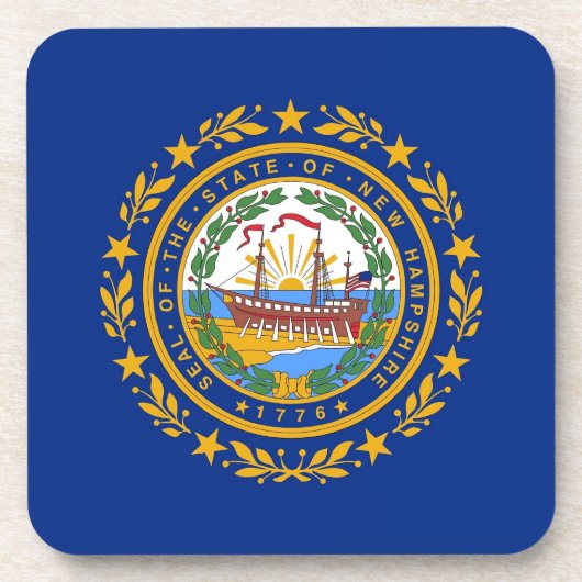 ニューハンプシャー州旗を持つ懸命プラスチックのコースター コースター (正面)