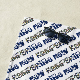 ニューハンプシャー州旗タイポグラフィパターンUSA ビーチタオル