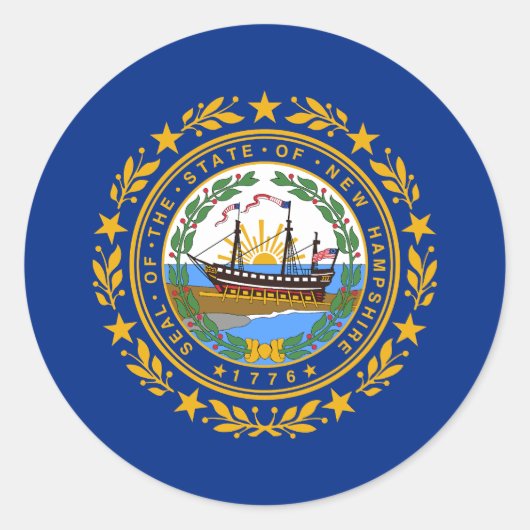 ニューハンプシャー州旗 ラウンドシール (正面)