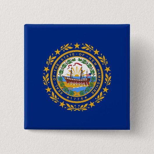 ニューハンプシャー州旗 缶バッジ (正面)