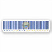 ニューハンプシャー州製バーコードフラッグステッカー – 州 シール (正面)