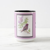 ニューハンプシャー州鳥と花 ツートーンマグカップ (中央)