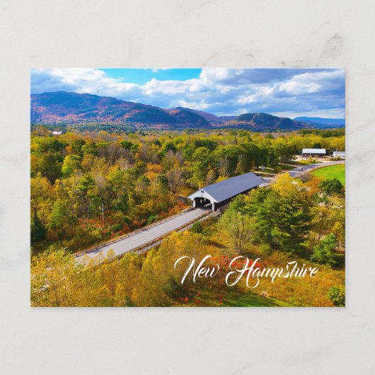 ニューハンプシャー秋の橋 ポストカード (正面)