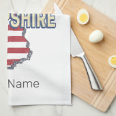 ニューハンプシャー統一された州レトロ州マップ キッチンタオル (四つ折り)