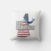 ニューハンプシャー統一された州レトロ州マップ クッション (正面)