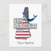 ニューハンプシャー統一された州レトロ州マップ シーズンポストカード (正面)