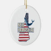 ニューハンプシャー統一された州レトロ州マップ セラミックオーナメント (右)