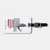 ニューハンプシャー統一された州レトロ州マップ ラゲッジタグ (正面横)