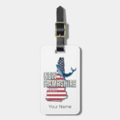 ニューハンプシャー統一された州レトロ州マップ ラゲッジタグ (正面縦)